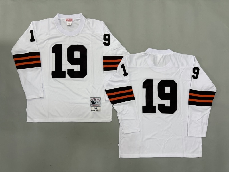 Men 2025 Cleveland Browns #19 Kosar white Throwback Limited NFL Jersey style 002
